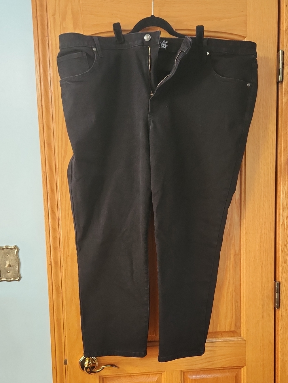 Terra & Sky Women’s Black Stretch Jeans - 26W Petite Straight Leg